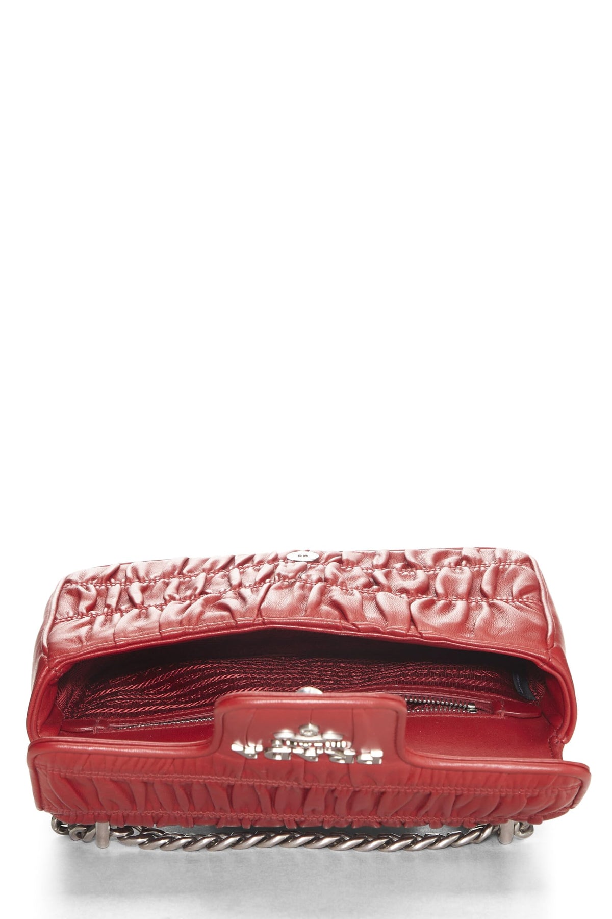 Prada,  Red Nappa Gaufre Crossbody Bag, Red
