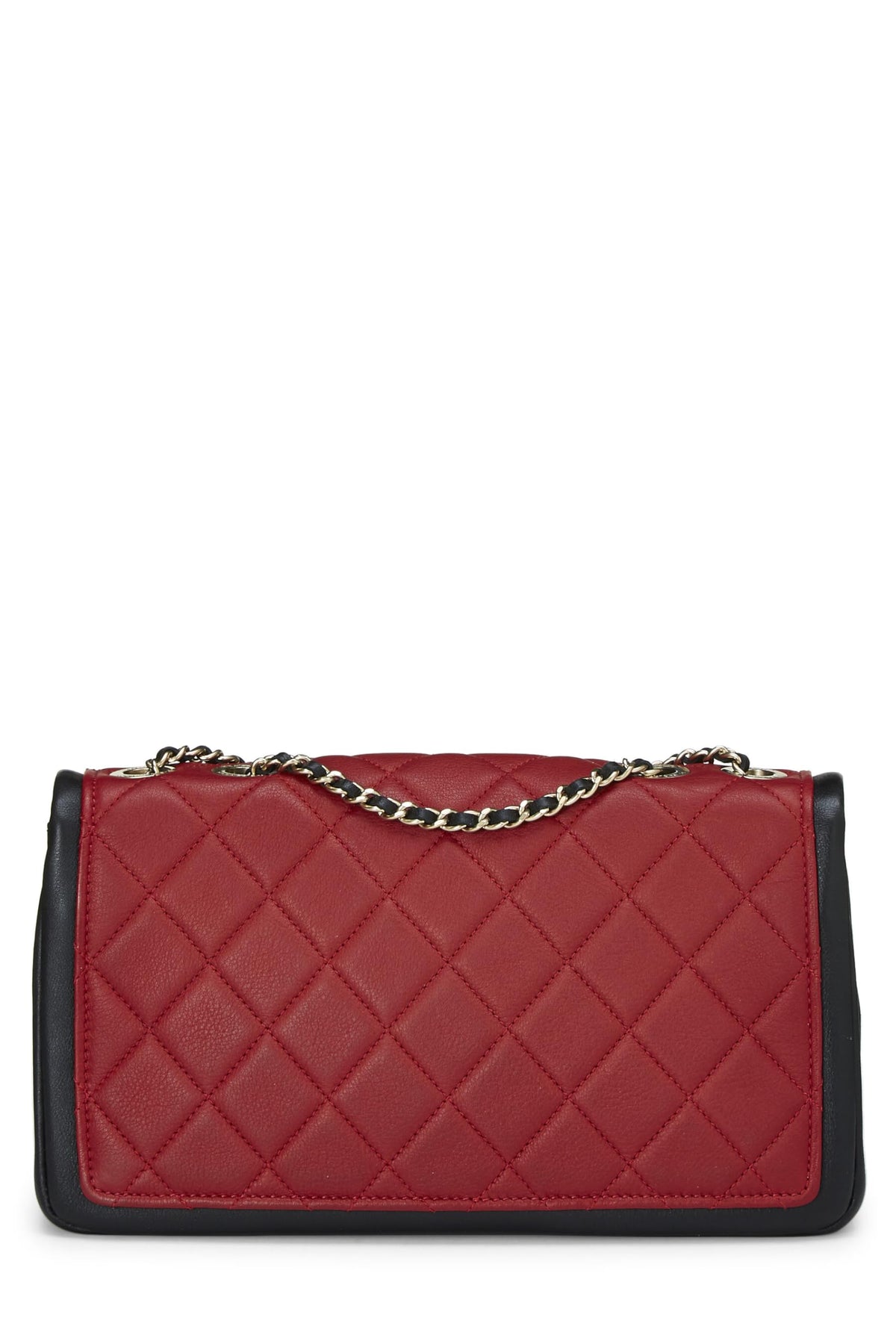Chanel,  Red & Black Quilted Lambskin Graphic Flap Medium, Multi