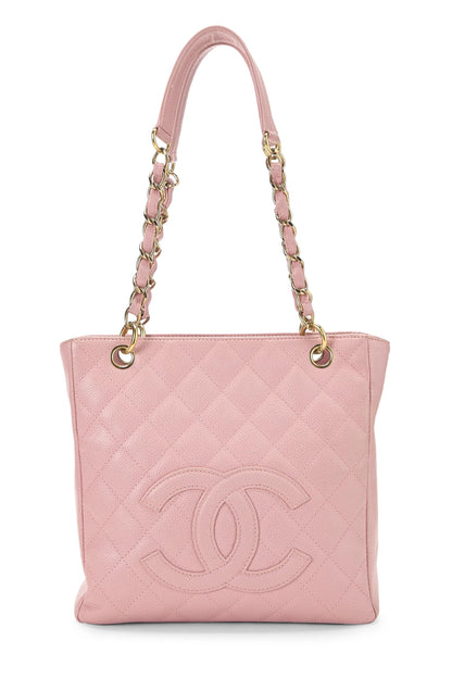 Chanel,  Pink Quilted Caviar Petite Shopping Tote (PST), Pink
