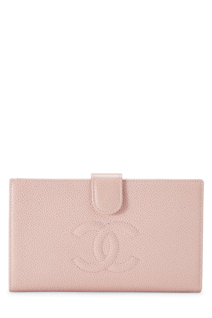 Chanel,  Pink Caviar Timeless 'CC' Long Wallet, Pink