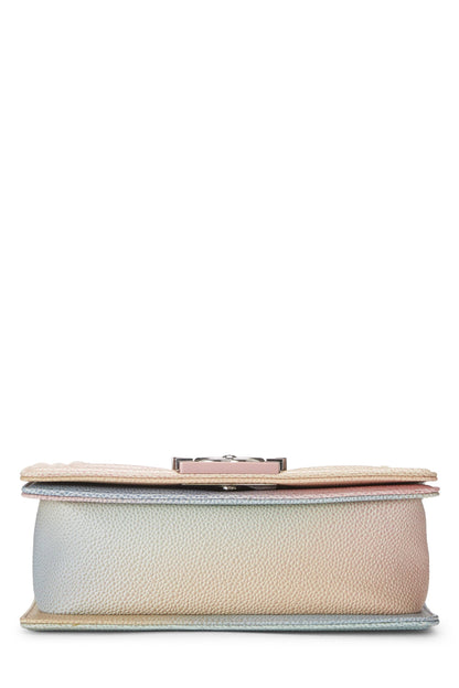 Chanel,  Rainbow Quilted Caviar Boy Bag Small, Pink