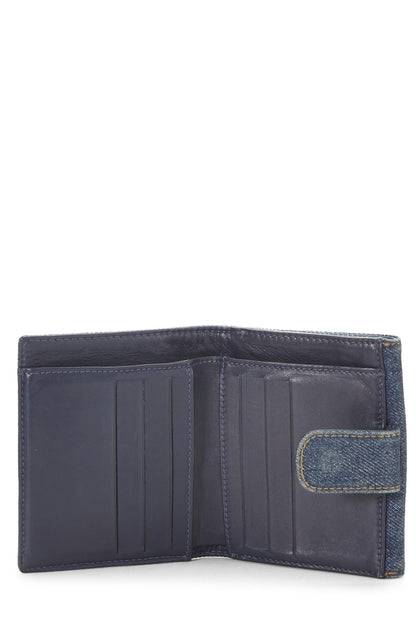 Chanel,  Blue Denim 'CC' Wallet, Blue