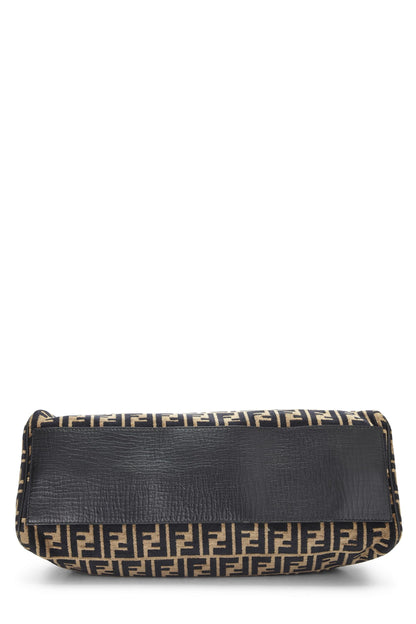 Fendi,  Black & Beige Zucca Velour Bag Du Jour Medium, Brown