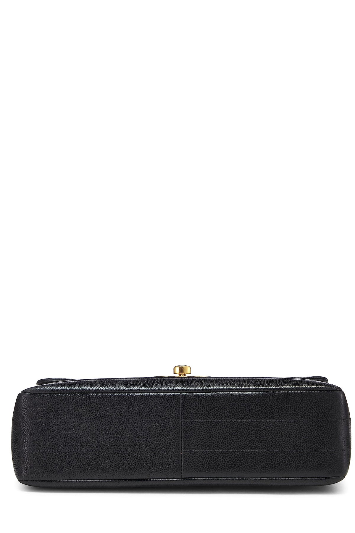 Chanel,  Black Horizontal Caviar Half Flap Jumbo, Black