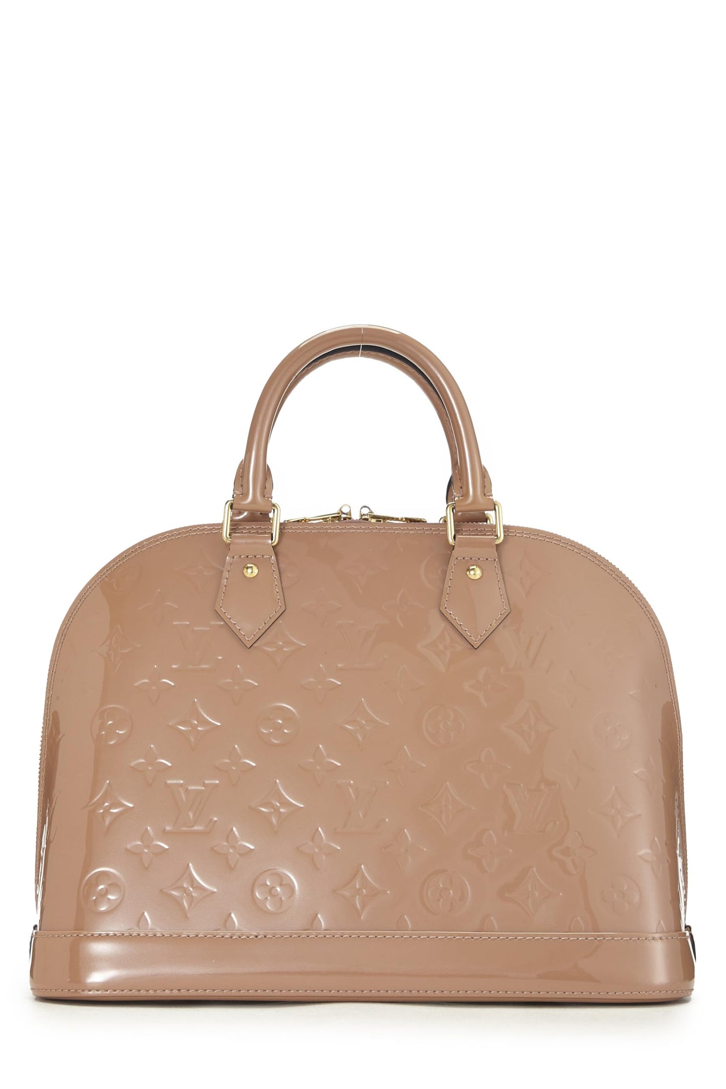 Louis Vuitton,  Rose Velours Monogram Vernis Alma PM NM, Beige
