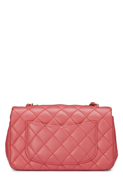 Chanel,  Pink Lambskin Lucky Charm Rectangular Flap Mini, Pink