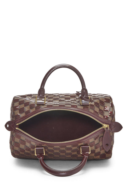 Louis Vuitton,  Red Damier Paillettes Speedy 30, Red