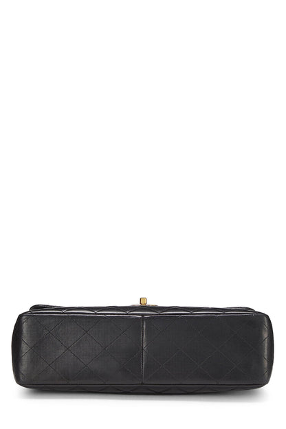 Chanel,  Black Quilted Lambskin Half Flap Jumbo, Black