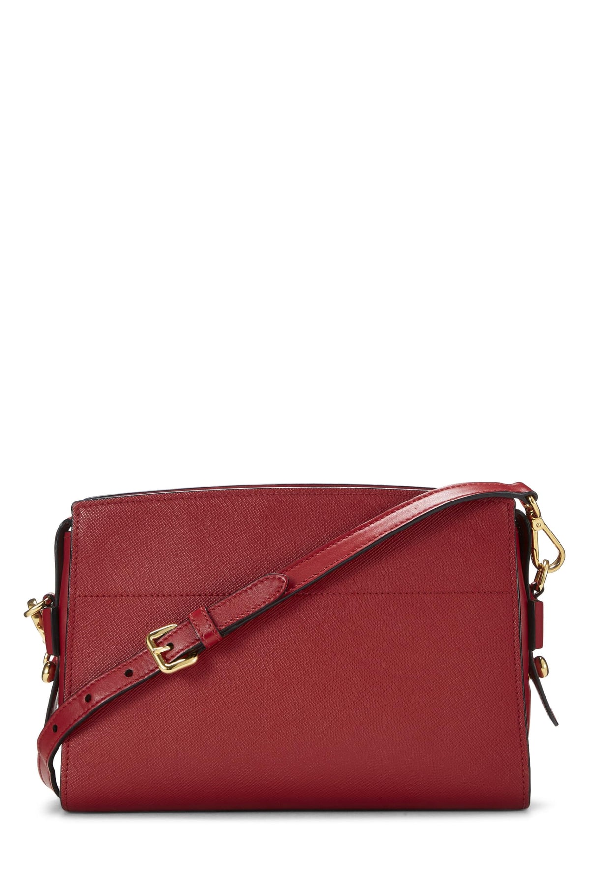 Prada,  Red Saffiano Esplanade Crossbody, Red