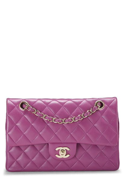 Chanel,  Purple Quilted Lambskin Classic Double Flap Small, Purple