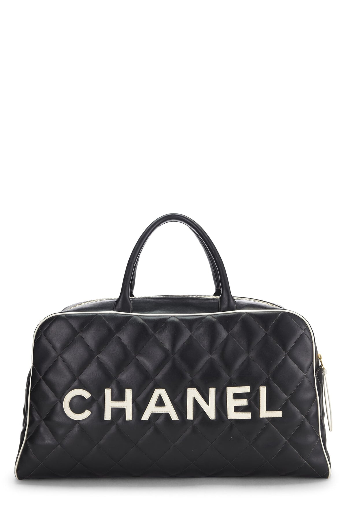 Chanel,  Black Quilted Calfskin Bowler Large, Black