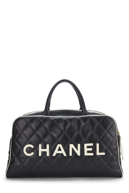 Chanel,  Black Quilted Calfskin Bowler Large, Black