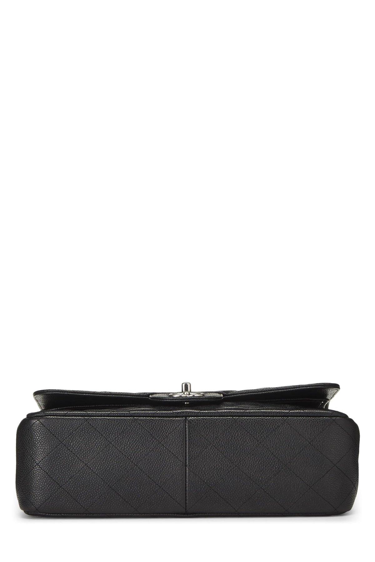 Chanel,  Black Quilted Caviar Leather New Classic Jumbo, Black