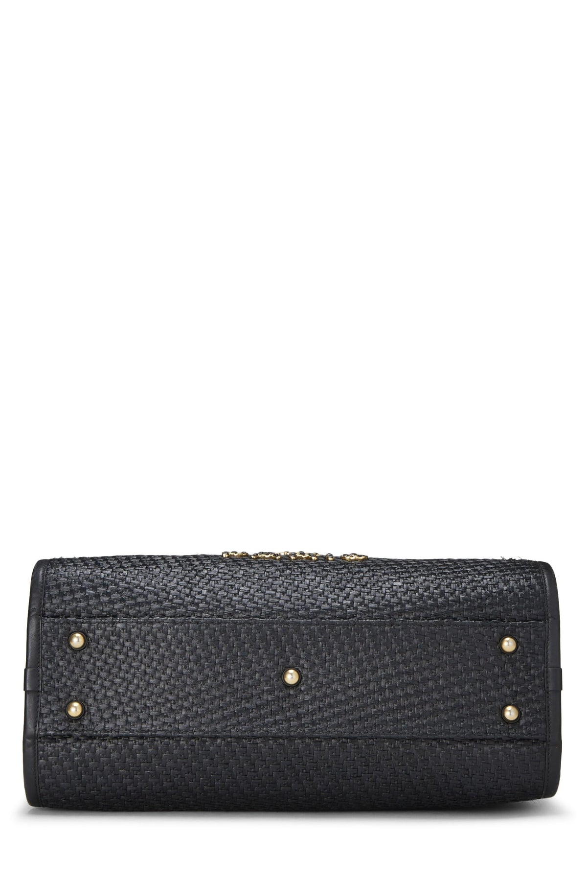 Chanel,  Black & Natural Woven Raffia Deauville Tote Medium, Black