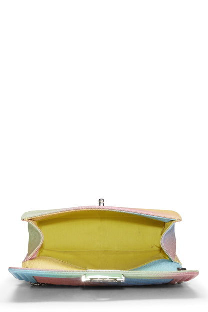 Chanel,  Rainbow Quilted Caviar Boy Bag Medium, Green