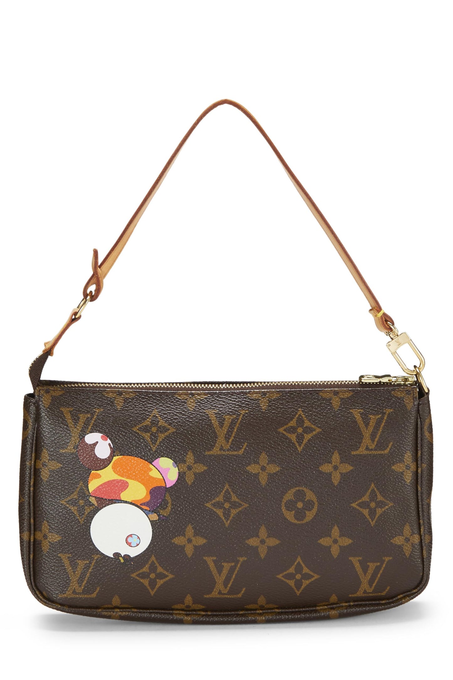 Louis Vuitton,  Takashi Murakami x Louis Vuitton Monogram Canvas Panda Pochette Accessoires, Brown