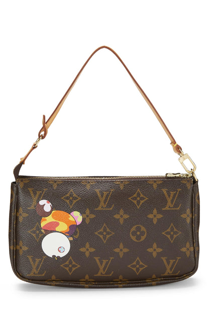 Louis Vuitton,  Takashi Murakami x Louis Vuitton Monogram Canvas Panda Pochette Accessoires, Brown