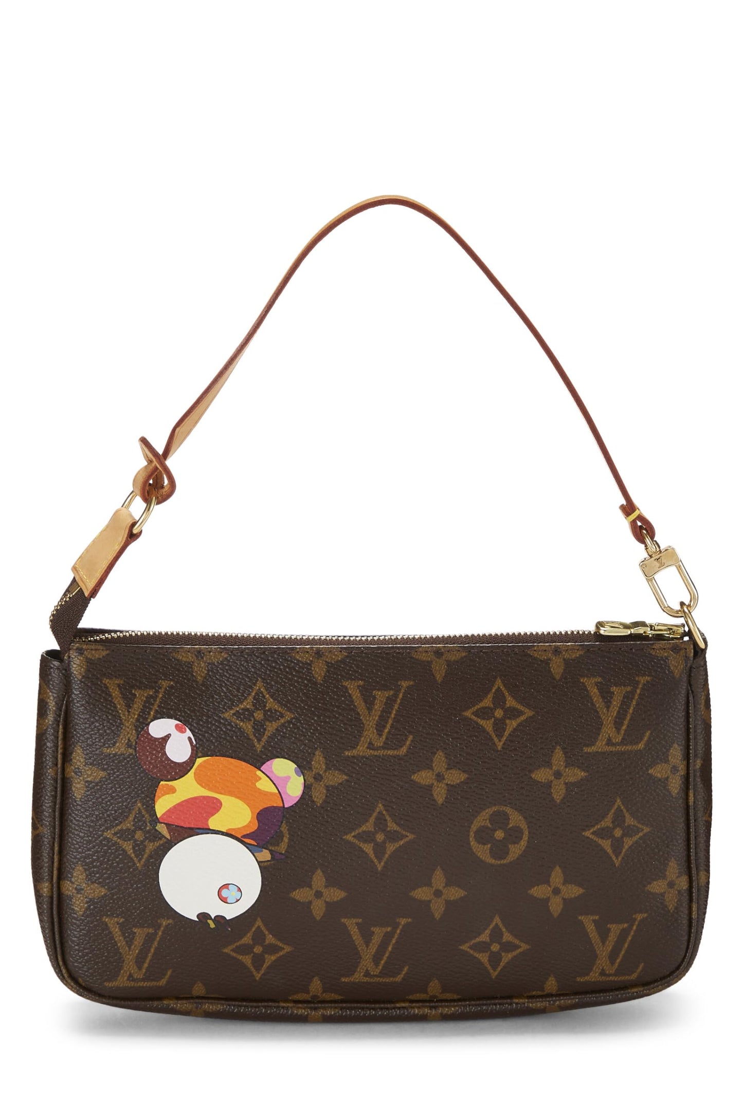 Louis Vuitton,  Takashi Murakami x Louis Vuitton Monogram Canvas Panda Pochette Accessoires, Brown