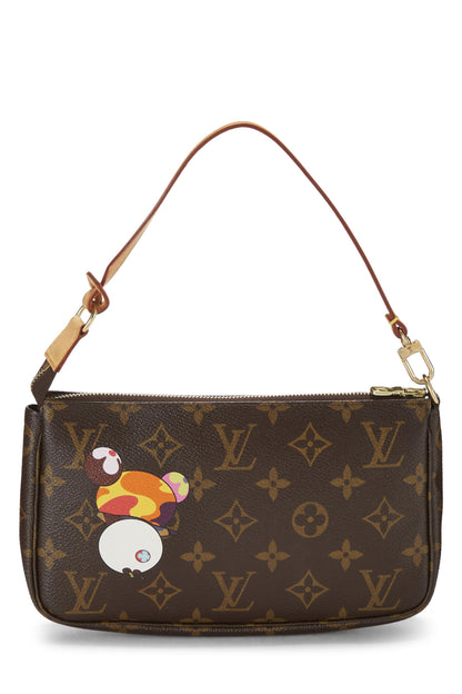 Louis Vuitton,  Takashi Murakami x Louis Vuitton Monogram Canvas Panda Pochette Accessoires, Brown