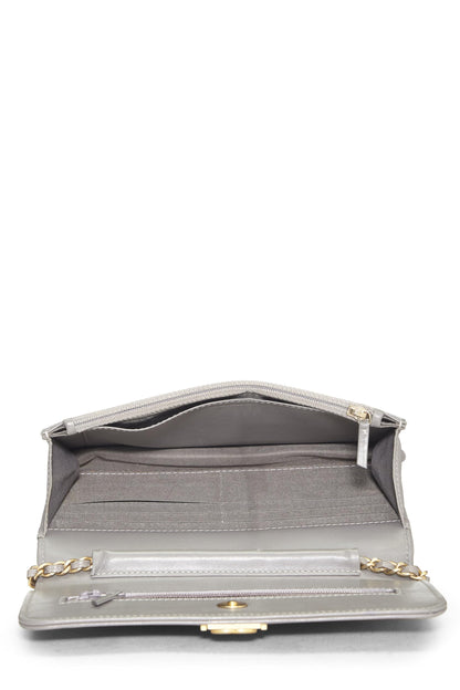 Chanel,  Grey Caviar Boy Wallet on Chain (WOC), Grey