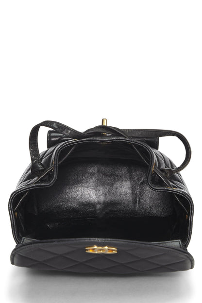 Chanel,  Black Quilted Lambskin Classic Backpack, Black