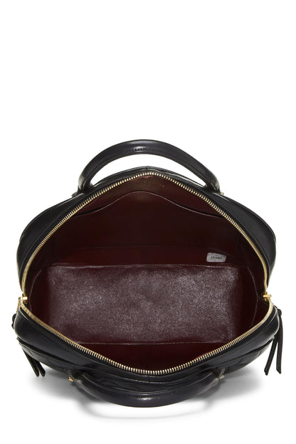 Chanel,  Black Quilted Lambskin Paris Limited Bowler Small, Black