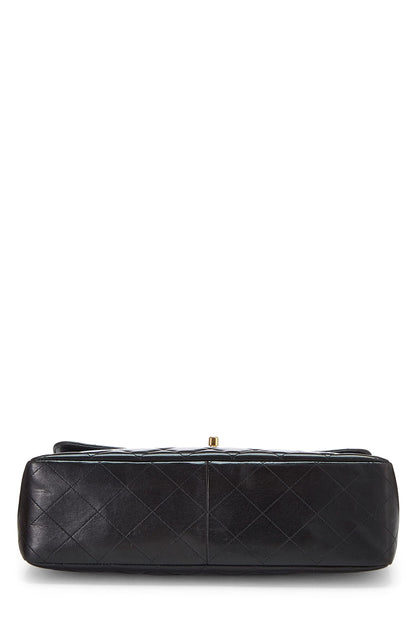 Chanel,  Black Quilted Lambskin Half Flap Jumbo, Black