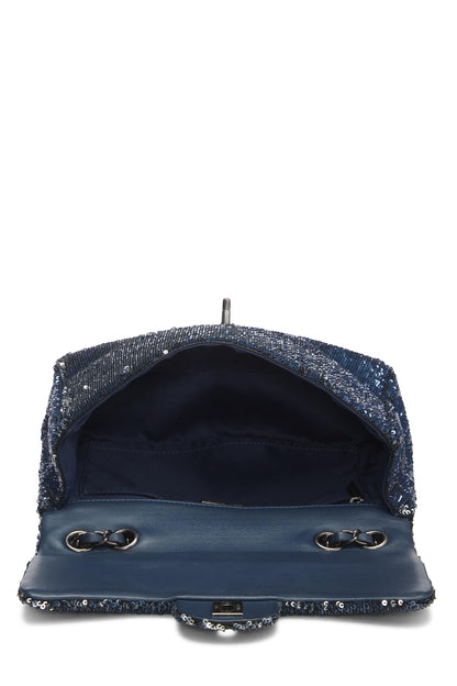 Chanel,  Paris-Cuba Navy Sequin Classic Flap Bag Medium, Navy