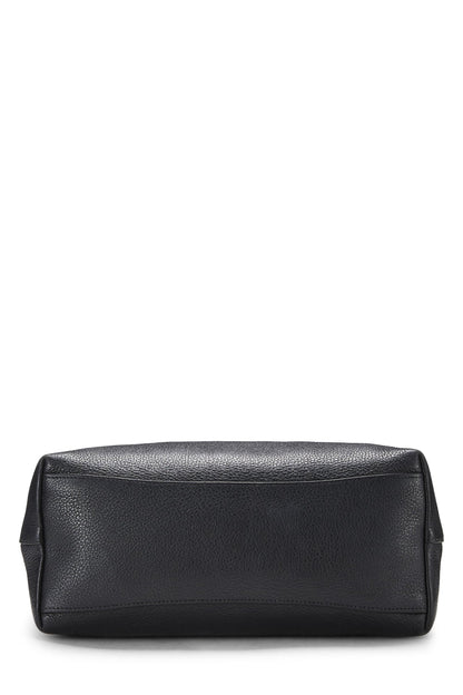 Prada,  Black Vitello Daino Logo Tote, Black