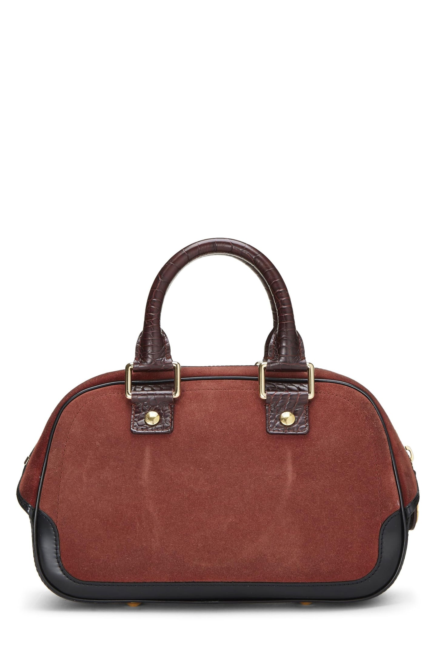 Louis Vuitton,  Burgundy Suede Stampbag PM, Burgundy