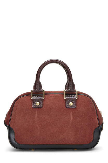 Louis Vuitton,  Burgundy Suede Stampbag PM, Burgundy