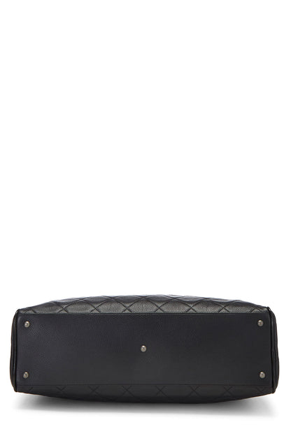 Chanel,  Black Quilted Caviar Bowler Medium, Black