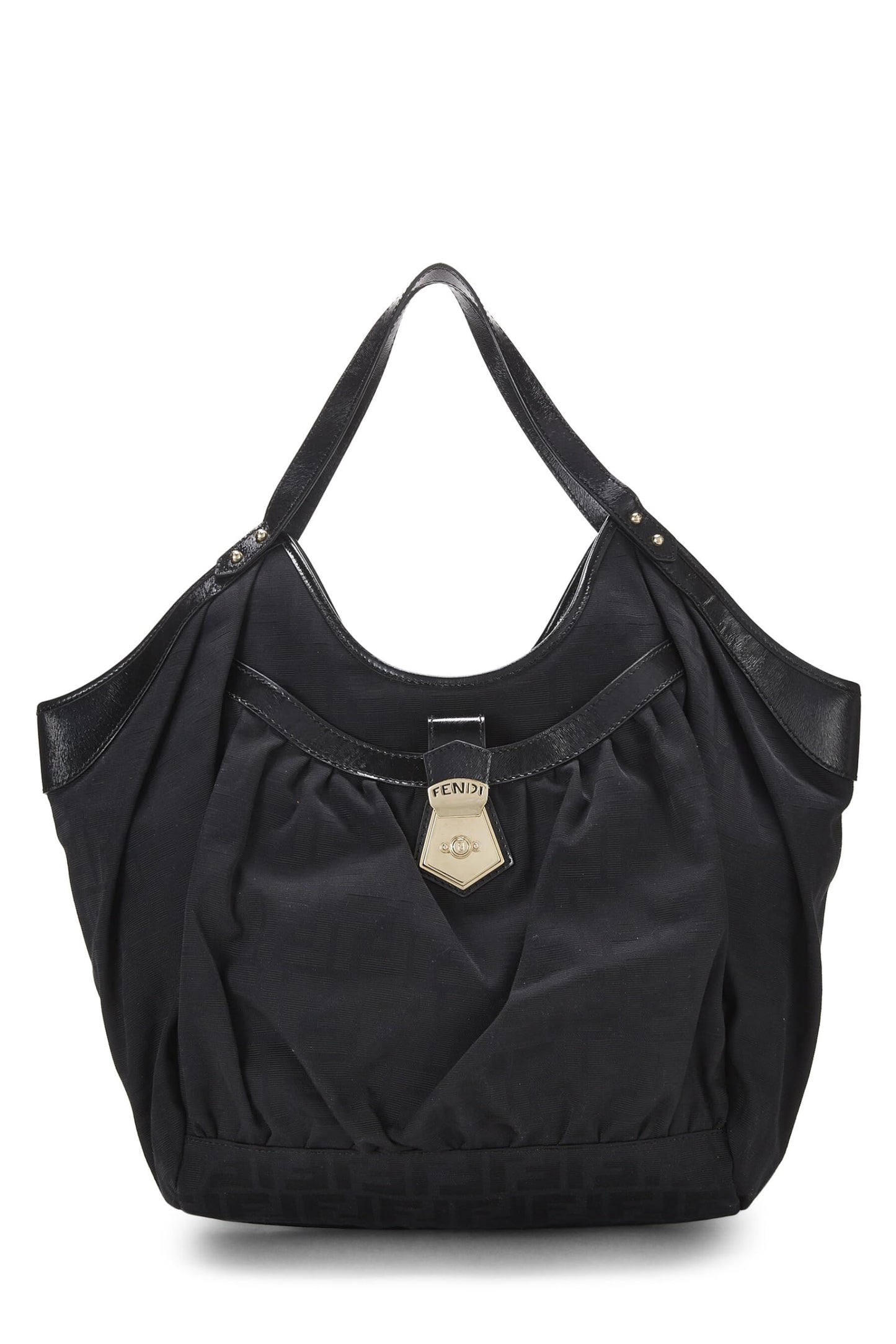 Fendi,  Black Zucca Canvas Chef Pocket Tote Large, Black