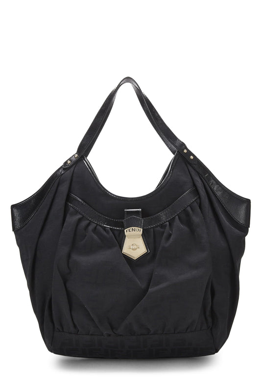 Fendi,  Black Zucca Canvas Chef Pocket Tote Large, Black