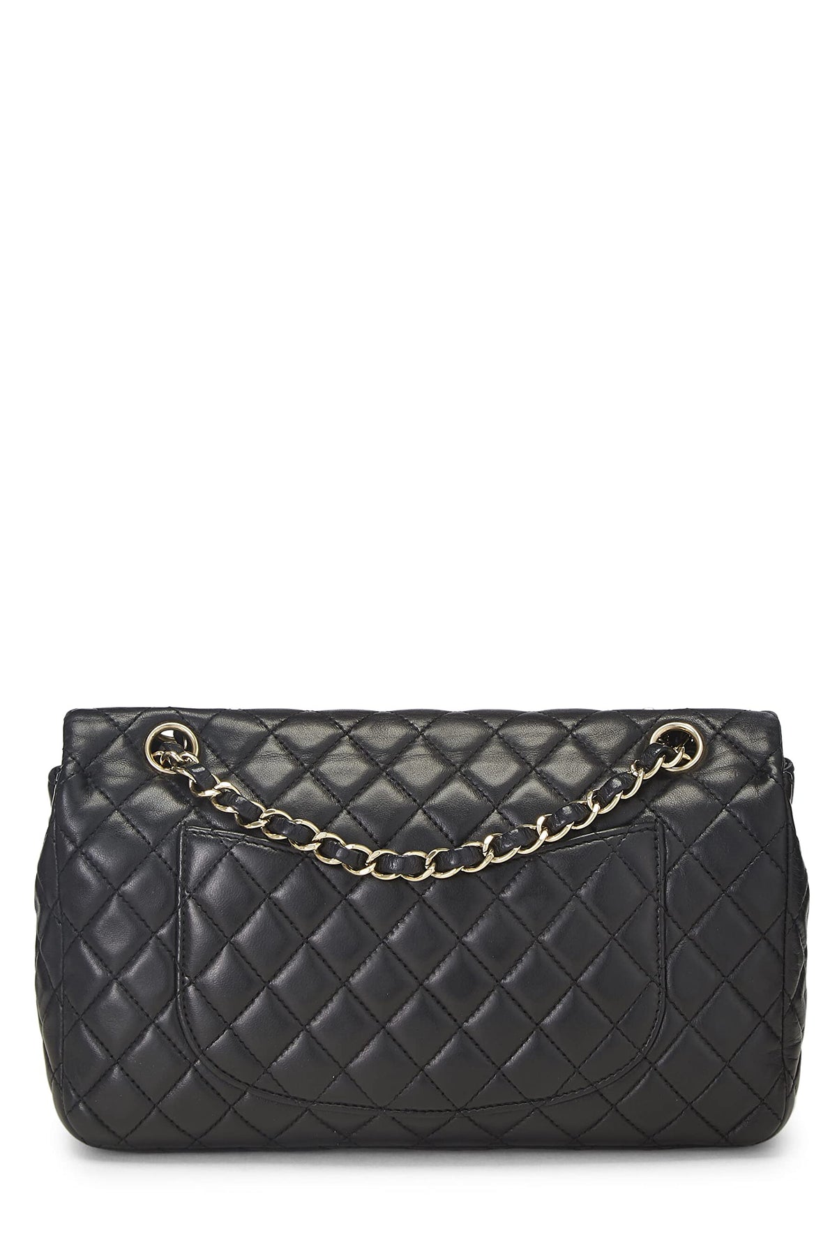 Chanel,  Black Quilted Lambskin Valentine Single Flap Medium, Black