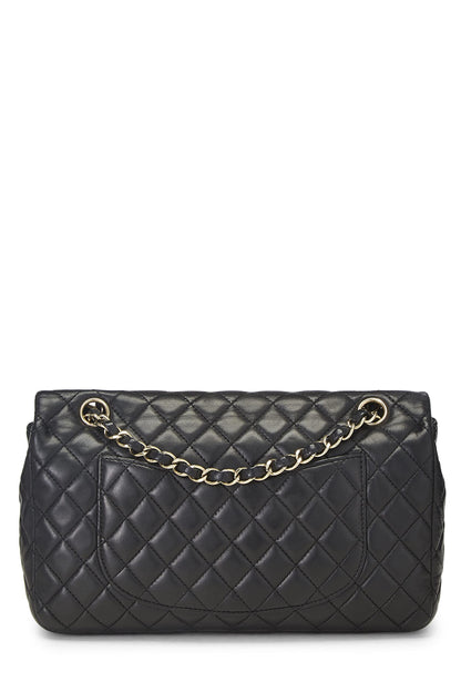 Chanel,  Black Quilted Lambskin Valentine Single Flap Medium, Black