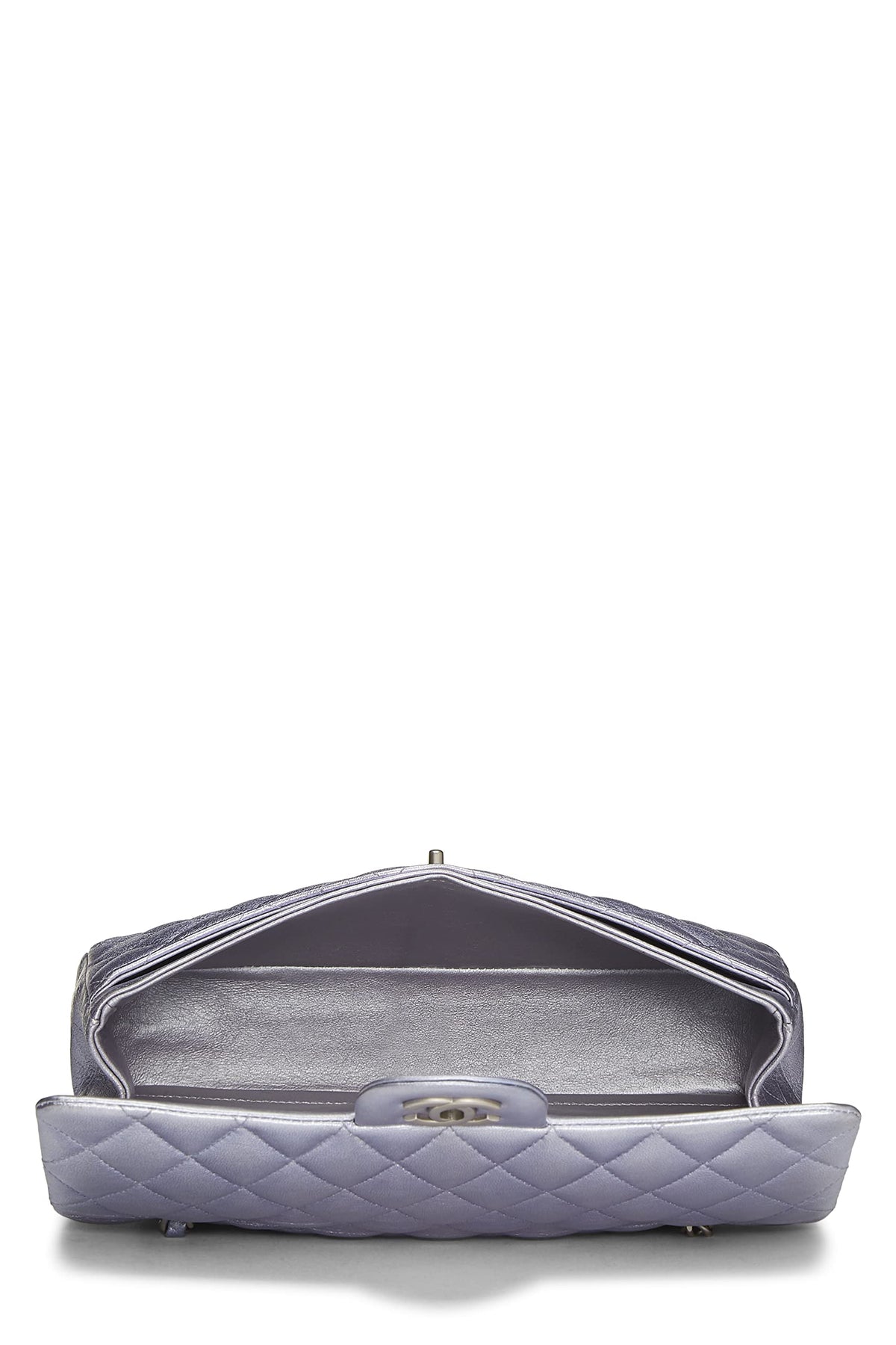 Chanel,  Metallic Purple Quilted Lambskin Classic Double Flap Medium, Purple