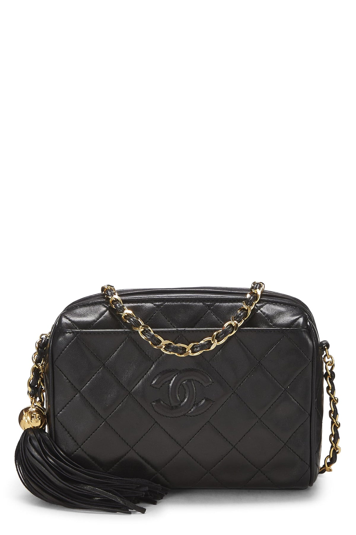 Chanel,  Black Lambskin Pocket Camera Bag Mini, Black