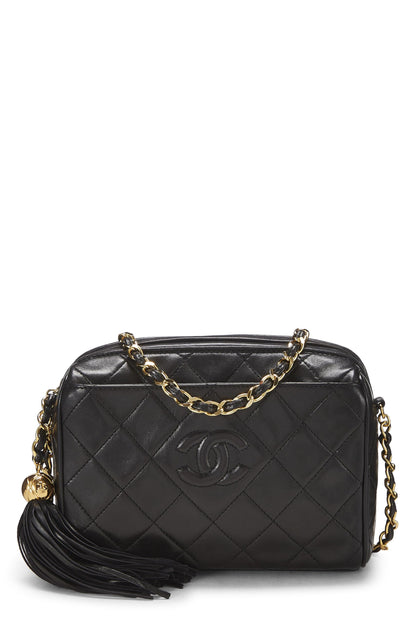 Chanel,  Black Lambskin Pocket Camera Bag Mini, Black