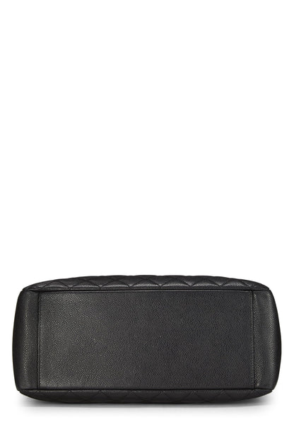 Chanel,  Black Quilted Caviar Grand Shopping Tote (GST), Black