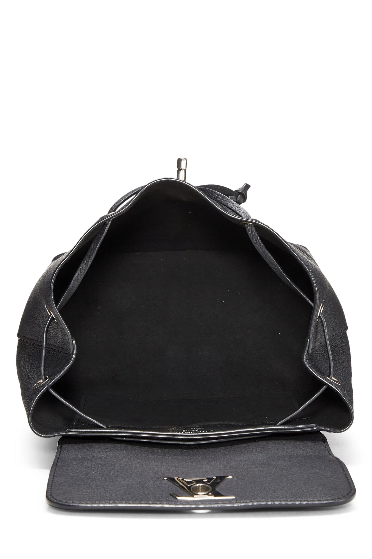 Louis Vuitton,  Black Leather Lock Me Backpack, Black