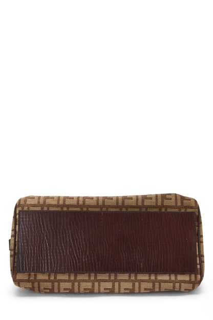 Fendi,  Brown Zucca Velour Bag Du Jour Medium, Brown