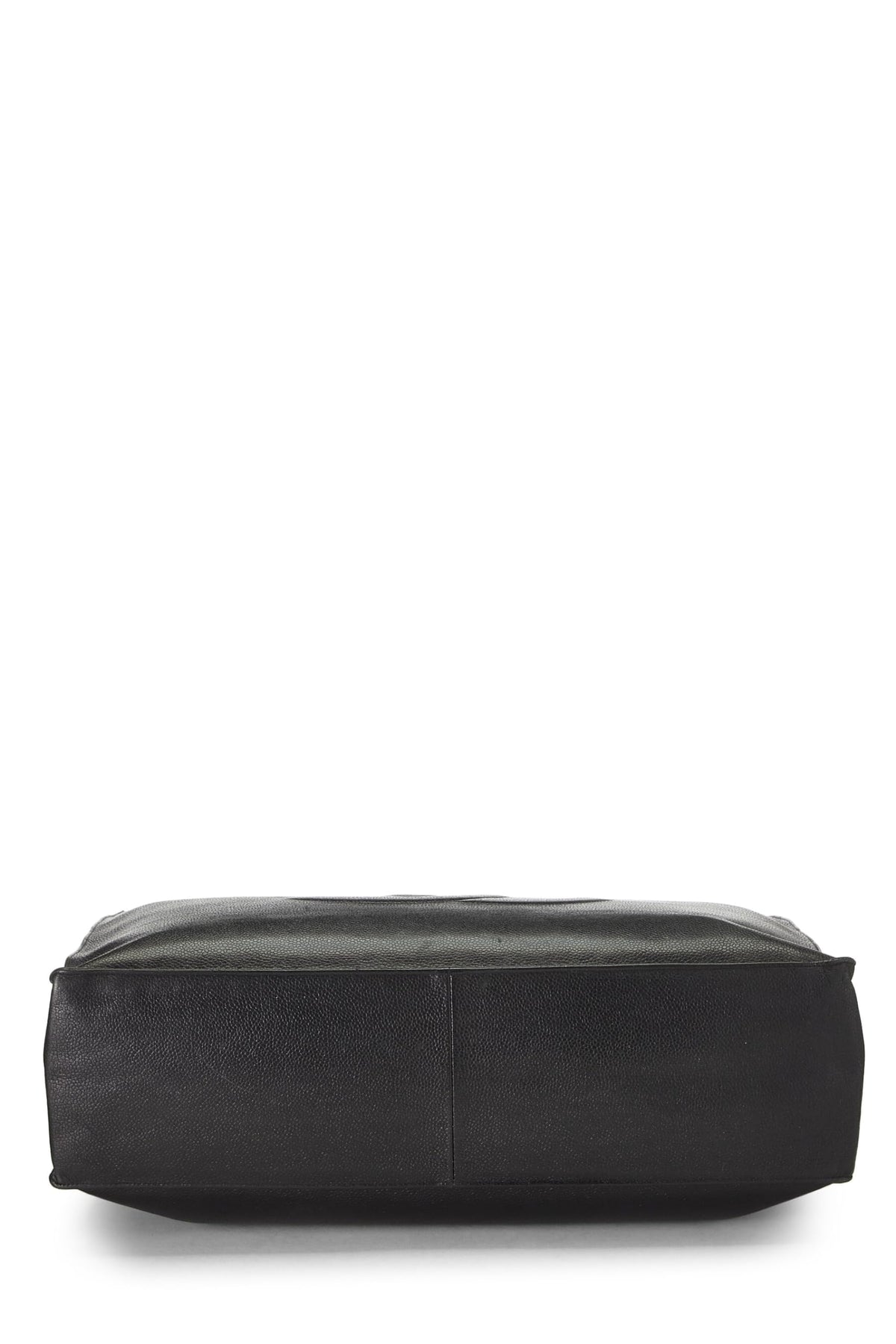 Chanel,  Black Caviar Flat Chain Handle Tote Medium, Black
