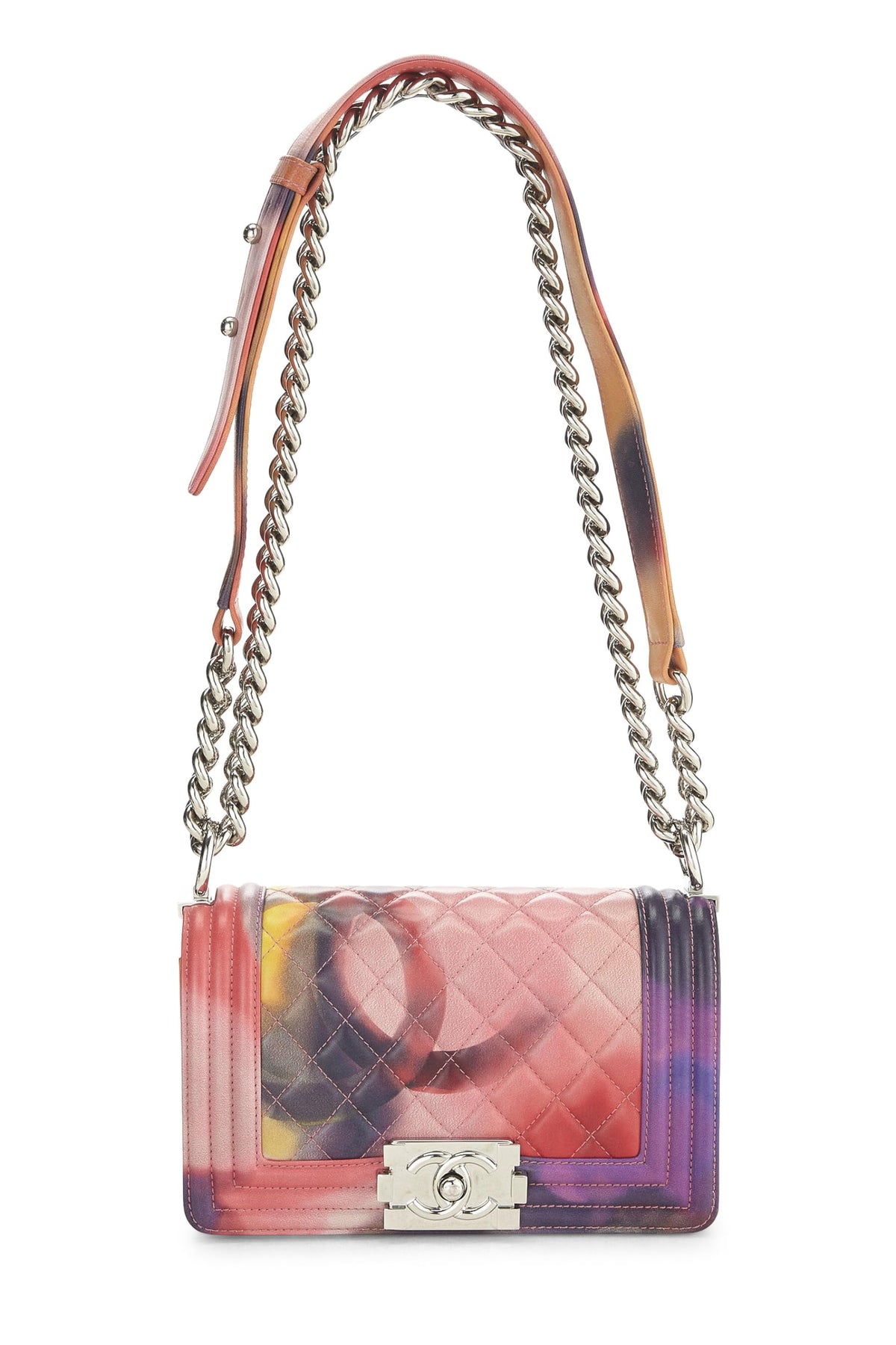 Chanel,  Multicolor Quilted Lambskin Flower Power Boy Bag Small, Multi