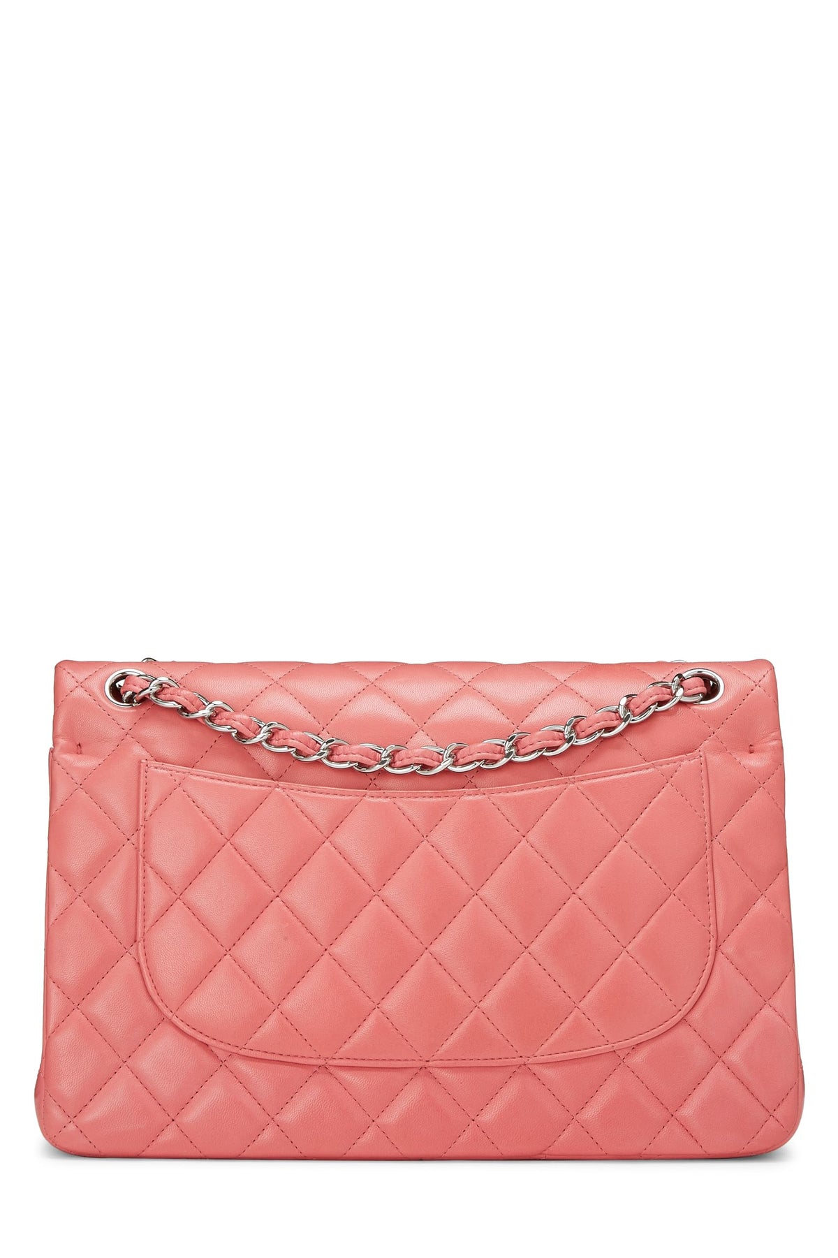 Chanel,  Pink Quilted Lambskin New Classic Double Flap Jumbo, Pink