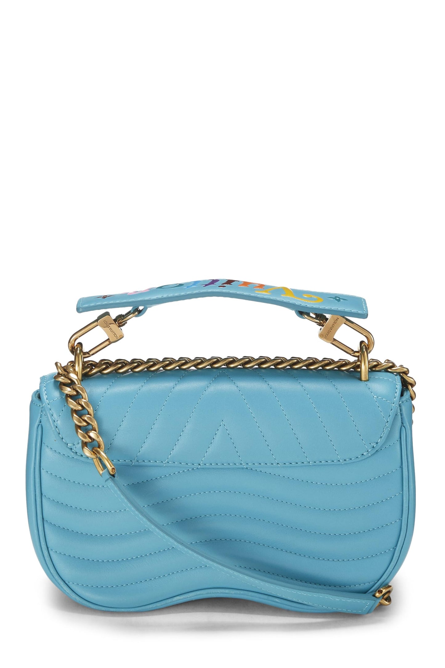 Louis Vuitton,  Blue Calfskin Patches New Wave Shoulder Bag, Blue