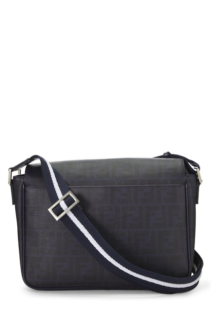 Fendi,  Navy Zucca Coated Canvas Messenger Large, Navy