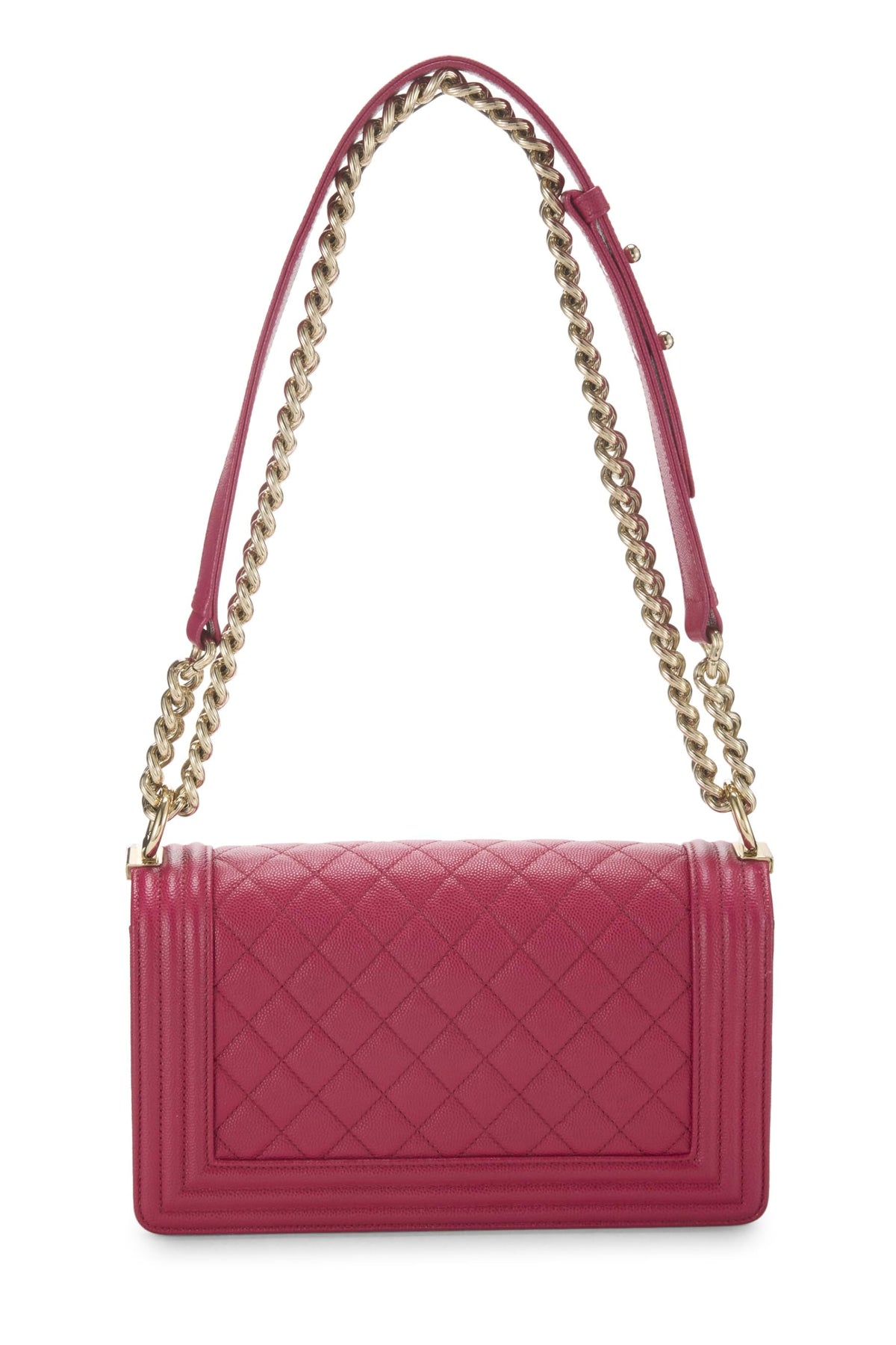Chanel,  Pink Quilted Caviar Boy Bag Medium, Pink