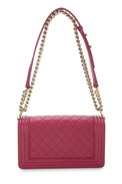 Chanel,  Pink Quilted Caviar Boy Bag Medium, Pink