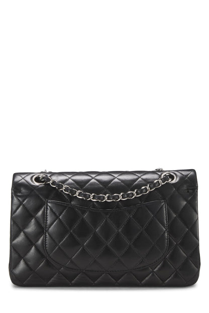 Chanel,  Black Quilted Lambskin Classic Double Flap Medium, Black